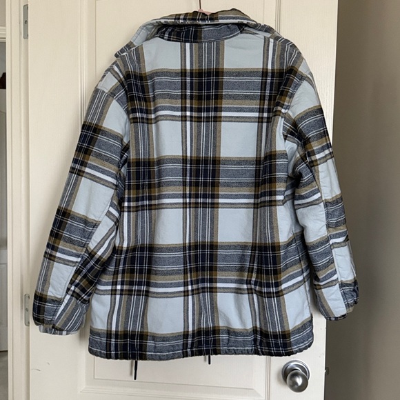 TNA | Coaches Jacket | Fleece | Blue Plaid - Picture 10 of 14